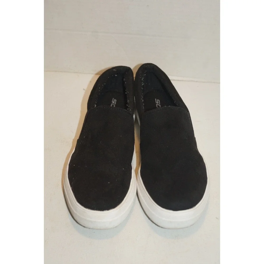 Soda Shoes Womens Size 8.5 Comfort Slip On Platform Loafer Black Faux Suede